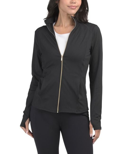 MARSHALLS Black Stretch Mock Neck Jacket For
