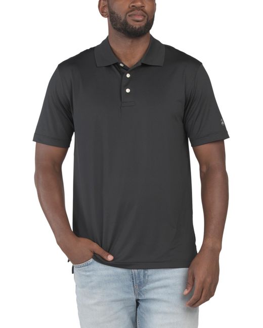 MARSHALLS Black Solid Performance Polo T-Shirt For for men