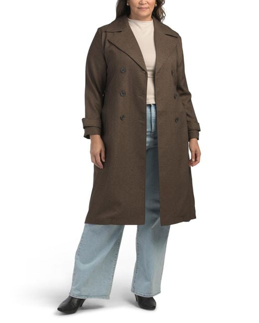 MARSHALLS Brown Plus Double Breasted Coat For