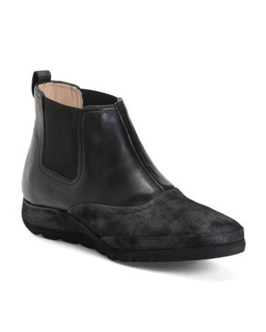 MARSHALLS Black Leather Esame Booties For