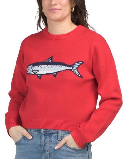 MARSHALLS Red Trout Pullover Sweater For