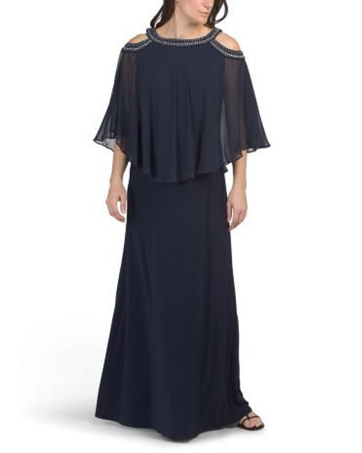 marshalls navy blue dress Marshalls Petite Empire Waist V-Neck Maxi Dress With Sequins For in Blue
