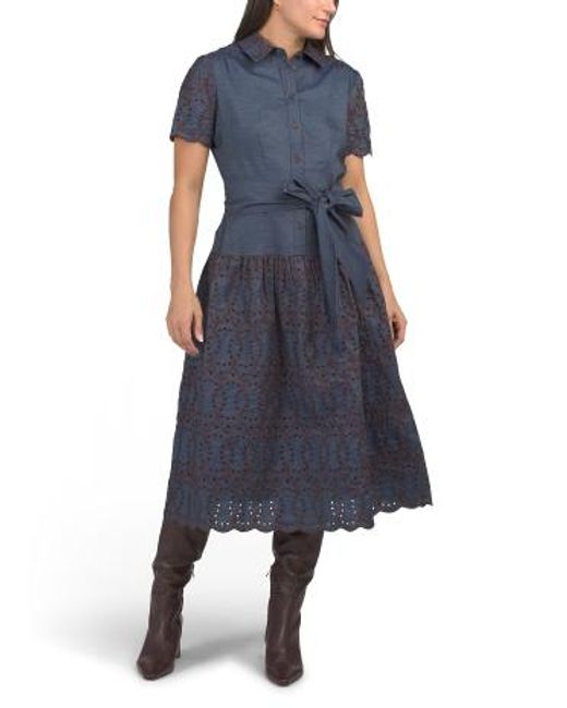 MARSHALLS Blue Sofia Midi Dress For