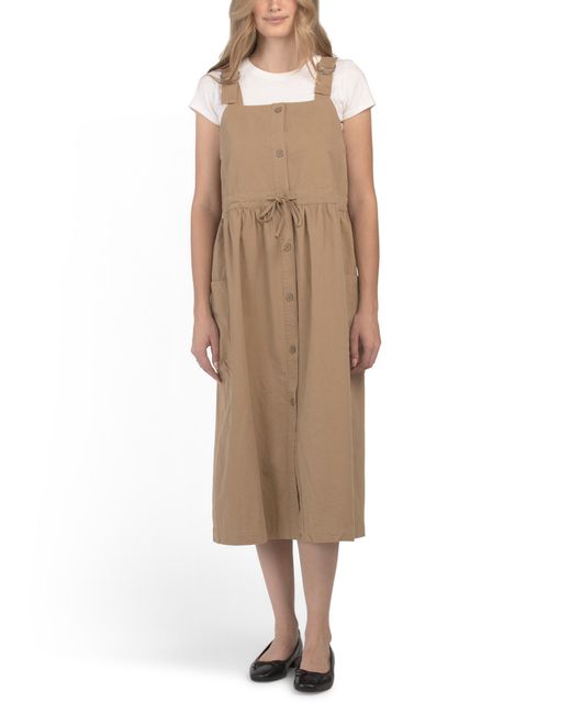 MARSHALLS Natural Button Front Maxi Dress For