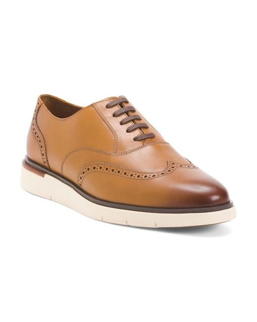 MARSHALLS Brown Leather Carson Wingtip Oxfords For for men
