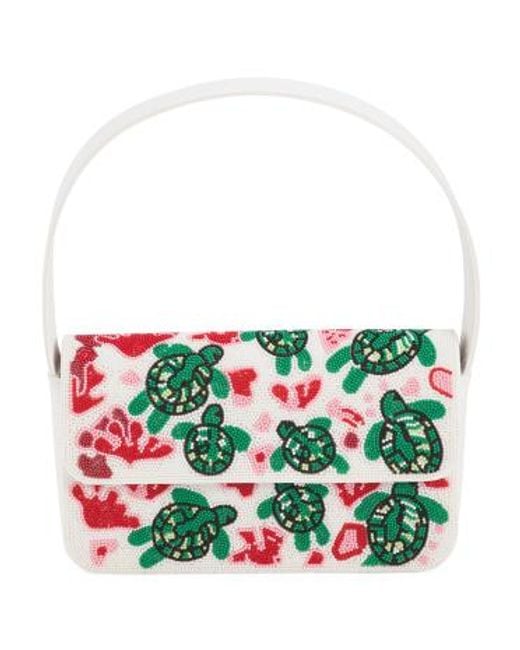 MARSHALLS White Beaded Turtle Shoulder Bag For