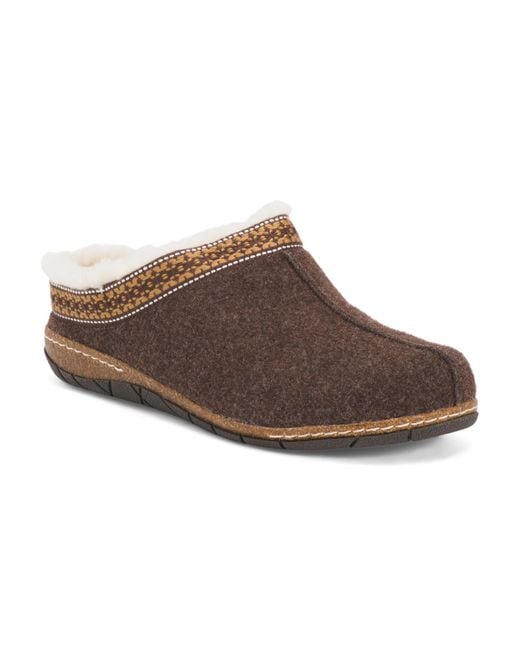 MARSHALLS Brown Wide Width Elya2 Clogs For