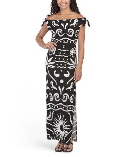 MARSHALLS White Linen Blend Off The Shoulder Maxi Dress For