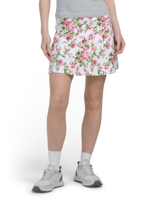 MARSHALLS White Upf 50 Contour Waist Skort With Front Hem Slits For