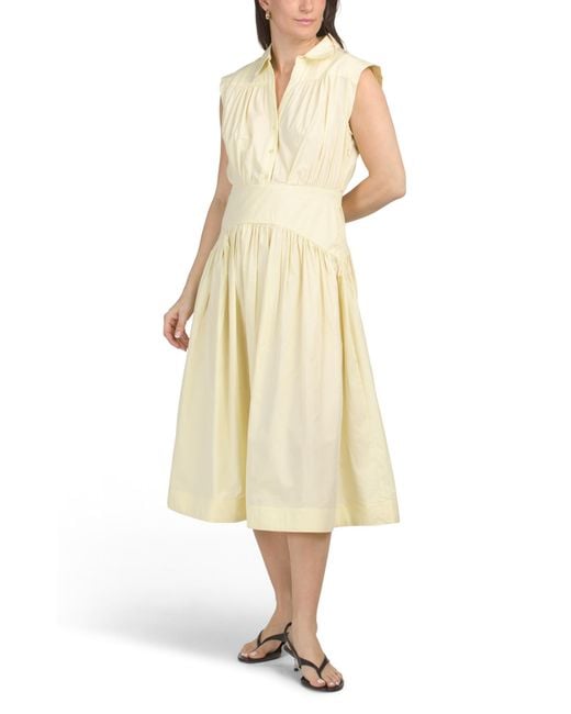 marshalls midi dresses Marshalls Collared Half Button Front Midi Dress For in Natural