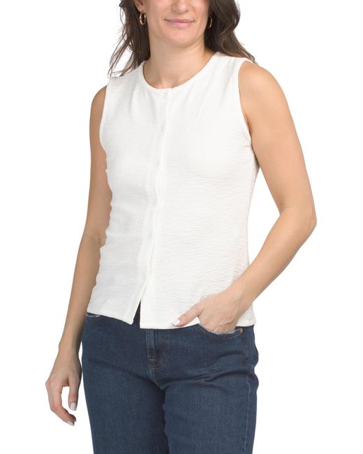 Button Down R Tank Marshalls Sleeveless Button Down Tank Top For in White | Lyst