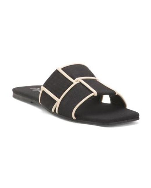 MARSHALLS Black Biscayne Flat Sandals For