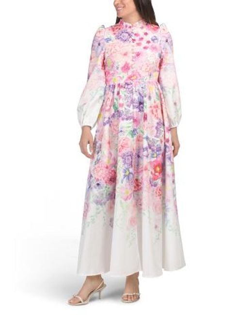 marshalls pink floral dress Marshalls Long Sleeve Floral Print Maxi Dress For in Pink