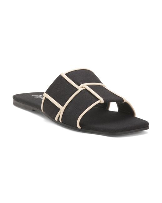 MARSHALLS Black Biscayne Flat Sandals For