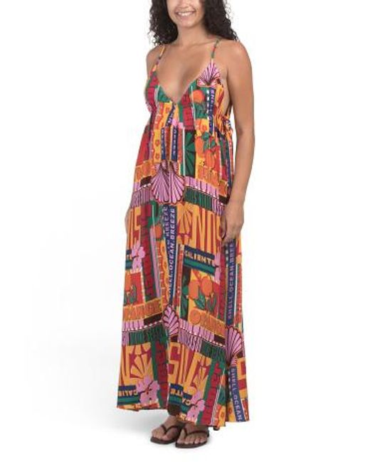 marshalls boho dresses Cutout Summer Cover-Up Dress For in Red Floral dress