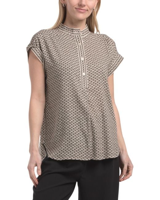 MARSHALLS Gray Flutter Sleeve Blouse For