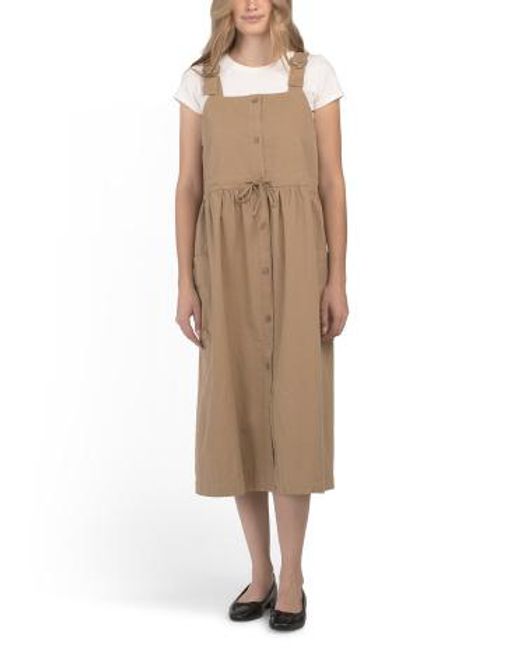 MARSHALLS Natural Button Front Maxi Dress For