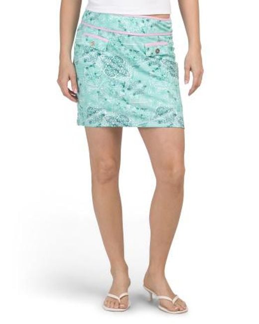 MARSHALLS Blue Print Skort With Button Pockets For