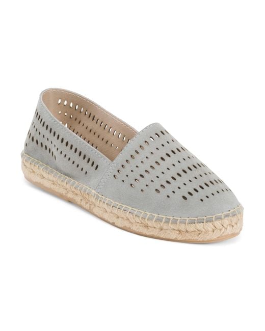 MARSHALLS White Suede Perforated Espadrilles For