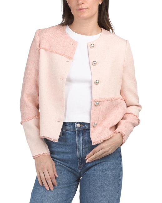MARSHALLS Natural Patchwork Tweed Jacket For