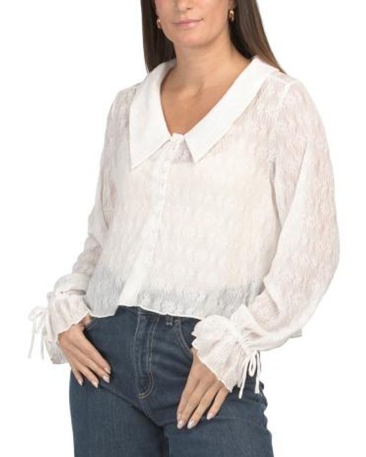 MARSHALLS White Peter Pan Collared Top For