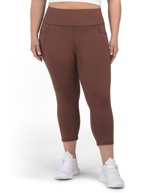 MARSHALLS Brown Plus Capris With Side Pockets For