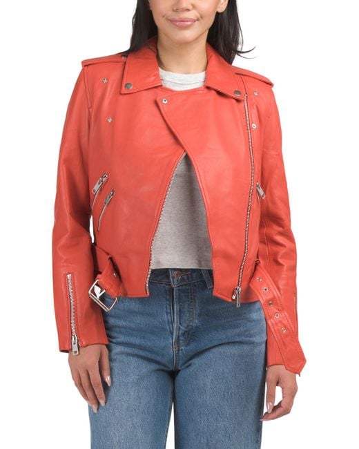 MARSHALLS Red Leather Allison Jacket