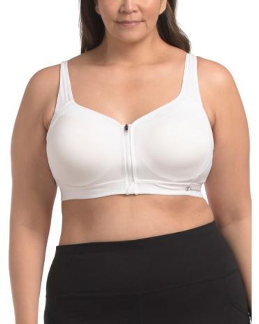 MARSHALLS White Motion Control Zip Bra For