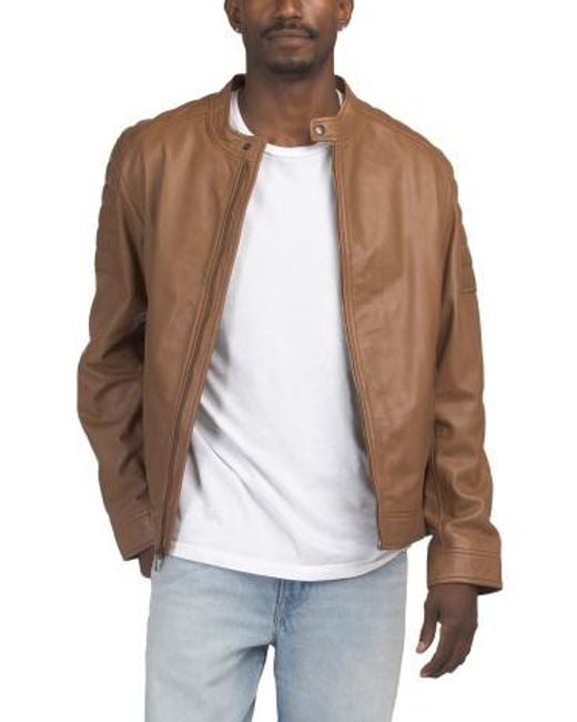 MARSHALLS Brown Leather Jacket For for men