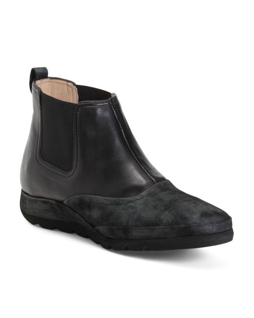 MARSHALLS Black Leather Esame Booties For