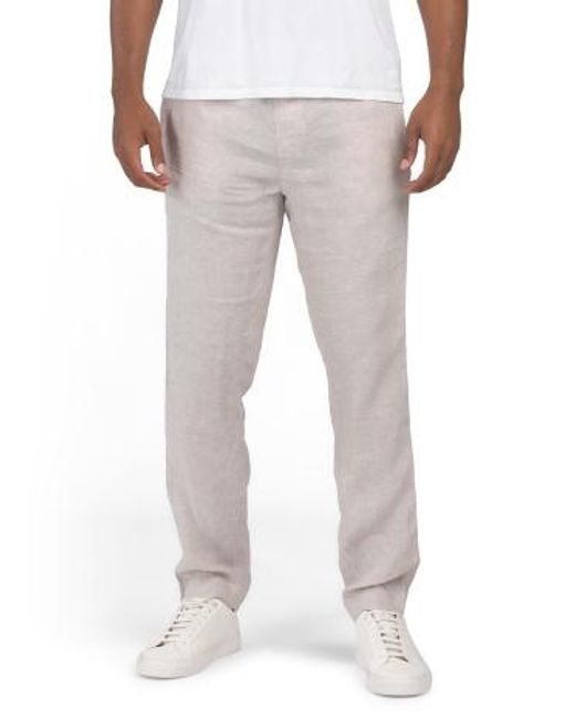MARSHALLS Gray Linen Pull On Pants For for men