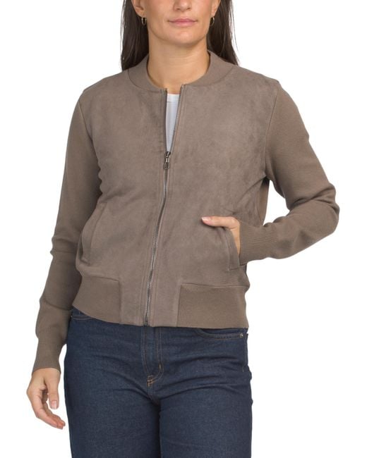 MARSHALLS Gray Zip Front Bomber Jacket For