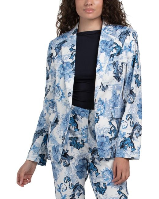 MARSHALLS Blue Printed Blazer For