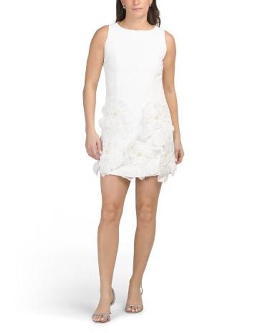 marshalls white dress Women's Sleeveless 3D Floral Shift Mini For This Dress Runs Small Marshalls Always And Forever Bow
