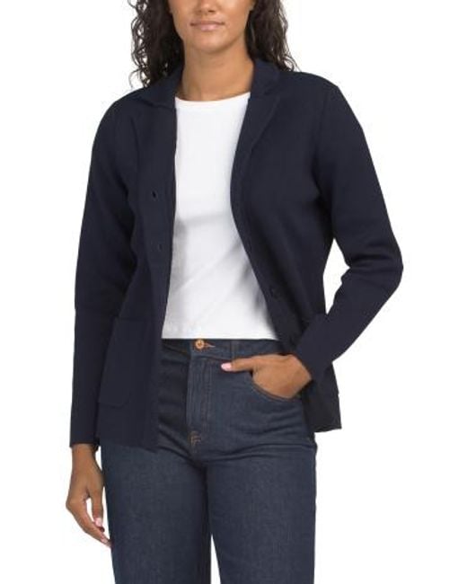 MARSHALLS Blue Long Sleeve Button Front Jacket For