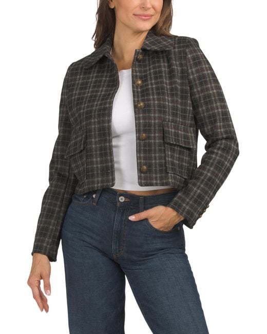 MARSHALLS Black Patterned Cropped Jacket For