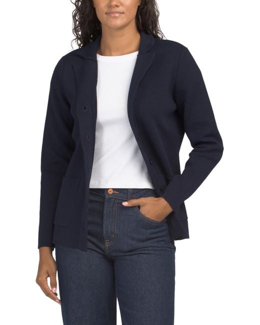MARSHALLS Blue Long Sleeve Button Front Jacket For