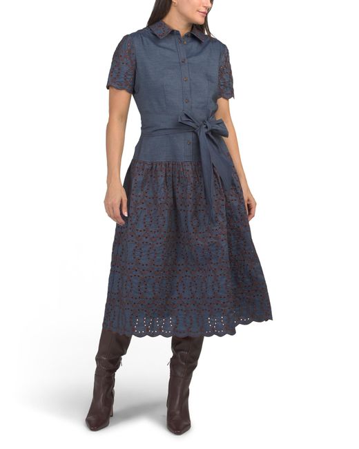 MARSHALLS Blue Sofia Midi Dress For