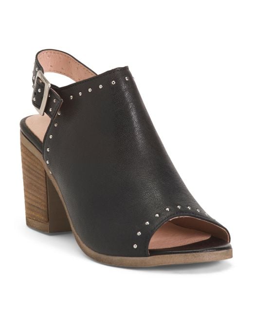 MARSHALLS Black Leather Tabitha Heels For