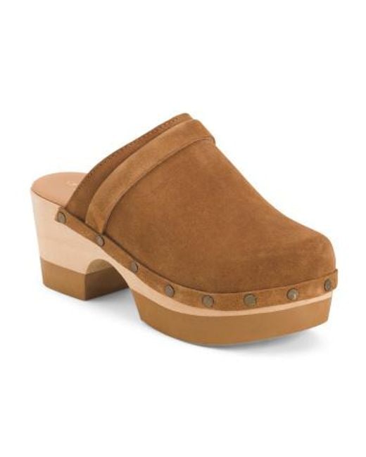 MARSHALLS Brown Leather Olivia Clogs For