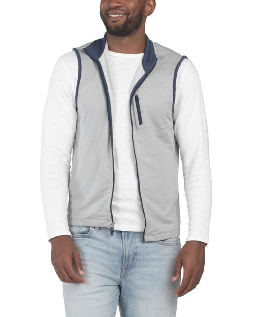 MARSHALLS Blue Performance Front Zip Vest For for men