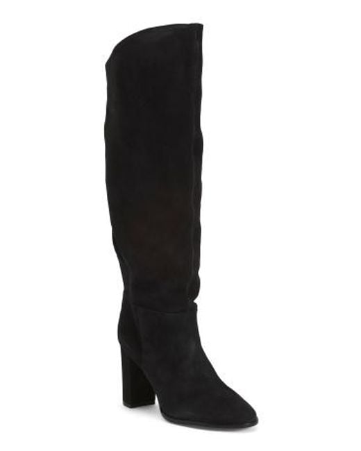 MARSHALLS Black Suede Amara High Block Boots For
