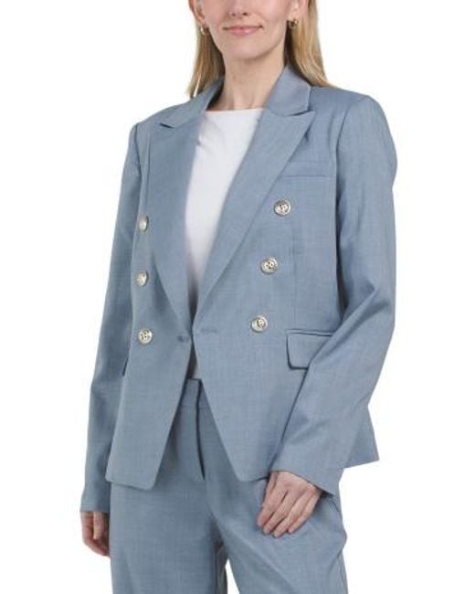 MARSHALLS Blue Button Front Blazer For