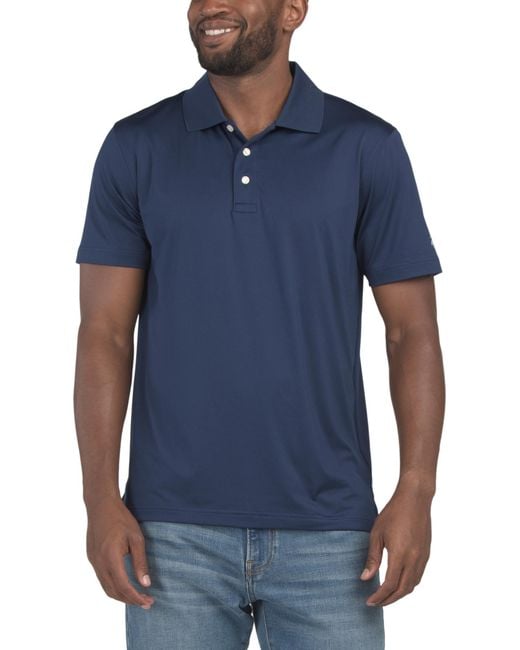 MARSHALLS Blue Solid Performance Polo T-Shirt For for men