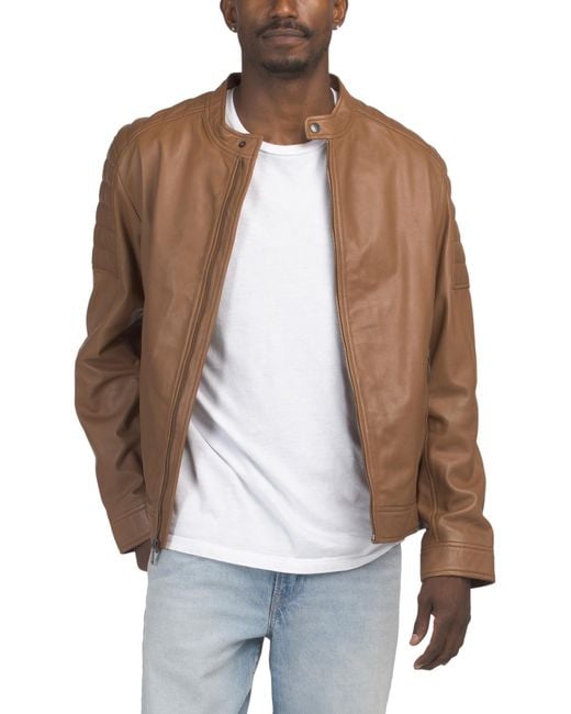 MARSHALLS Brown Leather Jacket For for men