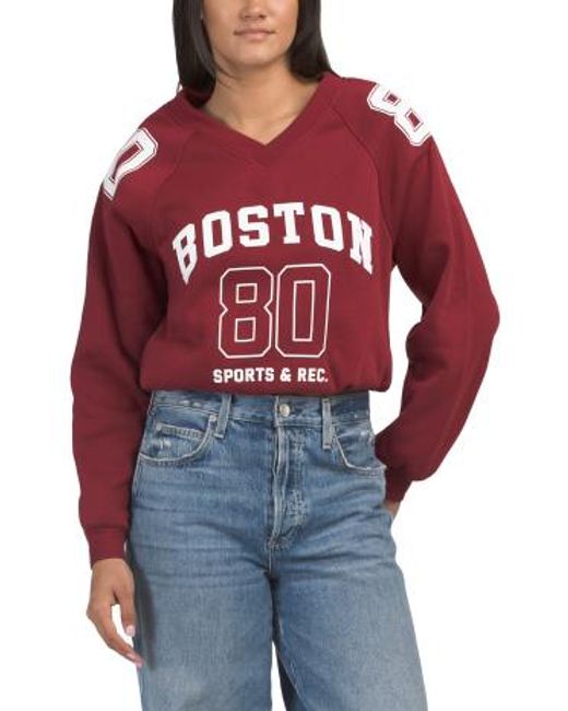 MARSHALLS Red Boston Varsity Pullover