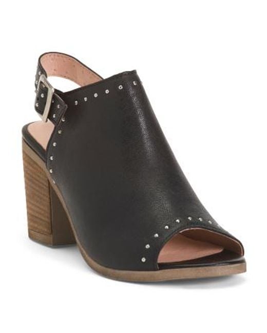 MARSHALLS Black Leather Tabitha Heels For