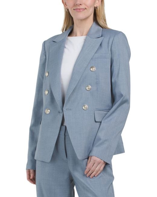 MARSHALLS Blue Button Front Blazer For