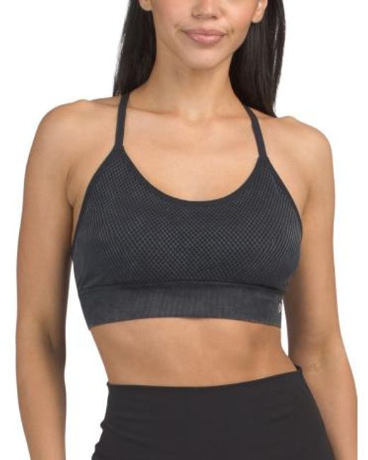 MARSHALLS Black Seamless Medium Support Bra Top For