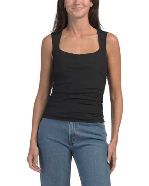 MARSHALLS Black Square Neck Basic Top For